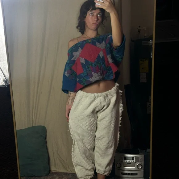 Colorful Patchwork Poncho Top - Picture 7 of 9